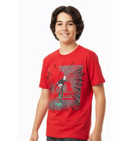 Erkek Çocuk %100 Pamuk T-Shirt-KayKay Baskılı-12-16 Yaş 12526 MODANINO (Kırmızı)