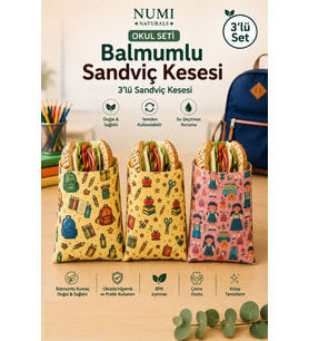 Balmumlu Sandviç Keseleri – Yeniden Kullanılabilir, Doğal Kumaş, Çevre Dostu