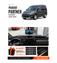 PEUGEOT PARTNER EKRANLI KAPAKSIZ (2010-2014) Uyumlu Torpido Örtüsü Torpido Kılıfı - Siyah