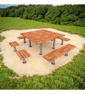Piknik Masası Ahşap 180CM, 4 Tarafı Oturmalı