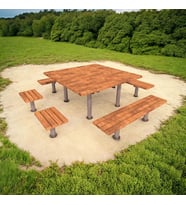 Piknik Masası Ahşap 180CM, 4 Tarafı Oturmalı