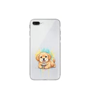 iPhone 8 Plus ile Uyumlu Splash Köpek Tasarımlı Şeffaf Silikon Kılıf