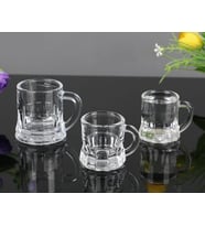 6 Lı Mini Bardak 55 ML Zemzem Shot Bardağı Kalın Taban Mini Kulplu Tasarım Kahve Yanı Bardağı Mini Bardak