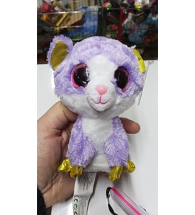 Peluş Büyük Parlak Gözlü Mor Kedi 15 cm