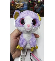 Peluş Büyük Parlak Gözlü Mor Kedi 15 cm