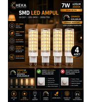(4 Adet) Heka 7W Günışığı (3000K) G9 Duylu Dim Edilebilir LED Kapsül Ampul