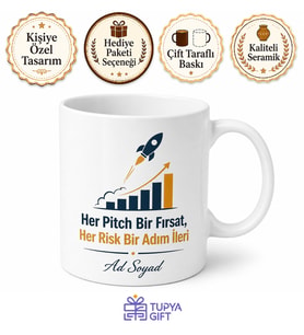 Girişimciye Özel Startup Ruhu Risk Alma Yatırımcı Sunumu Motivasyon Kupa Hediye