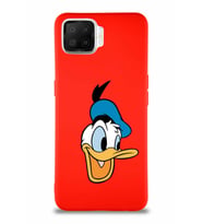 Oppo A73 Soft Premier Kapak Donald Duck-A Tasarımlı Silikon Kılıf - Kırmızı (Şeffaf)