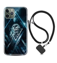 Apple iPhone 11 12 13 14 Pro Max Kılıf Boyun Askılı Silikon Old Owl 1649
