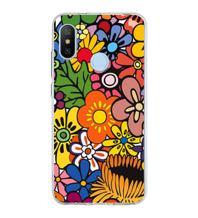 PrintiFy Xiaomi Mi A2 ile Uyumlu 1mm Slim Fit Retro Renkler 2 Baskılı Şeffaf  Kılıf