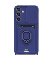 Samsung Galaxy S25 Plus Kılıf Zuma Kartvizitli Yüzüklü Silikon - Lacivert