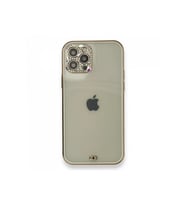 Pilelistore   iPhone 12 Pro Kılıf Liva Taşlı Silikon - Beyaz