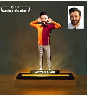 Kişiye Özel Erkek Karikatür Işıklı Taraftar Tasarımlı Biblo, Taraftar Hediyesi