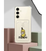 Northcity Samsung S25 FE Boş Yapma Muz Detaylı Kart Bölmeli Şeffaf Telefon Kılıfı