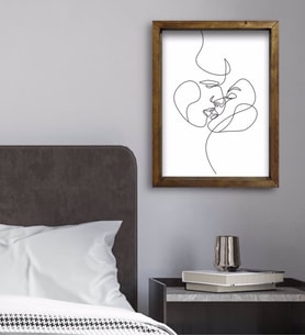 BK Gift Yatak Odası Konseptli Doğal Masif Ahşap Çerçeveli Tablo 45x65cm-79