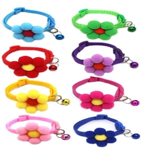 Ponpon Çiçekli Kedi Boyun Tasması 19x1 Cm Yeşil