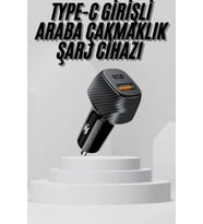 Araç İçi Şarj Cihazı 38W Güç Kapasiteli Type-C Girişli Araba Çakmaklık