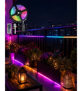 LED Strip RGB 5 Metre Çok Renkli Kumandalı Şerit Led Işık Seti
