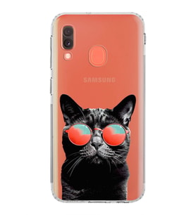 PrintiFy Samsung Galaxy A20e ile Uyumlu Kedi 3 Kamera Korumalı Şeffaf Uyumlu