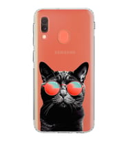 PrintiFy Samsung Galaxy A20e ile Uyumlu Kedi 3 Kamera Korumalı Şeffaf Uyumlu