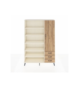 Arges Gardrop 9 Raflı 3 Çekmeceli Tek Kapaklı  132x30x195 Aytaşı-Çam