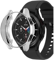 Samsung Galaxy Watch 4 Classic 46mm için Kılıf 360 Full Round Soft Silicone Gümüş [Galaxy Watch 4 Classic 46mm ile Uyumlu Kılıf - Gümüş]