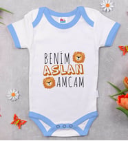 BK Kids Aslan Amcam Tasarımlı Mavi Bebek Body Zıbın-1