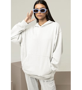 Oversize Unisex Baskısız Basic Hoodie