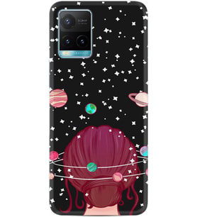Vivo Y11S Y21S Y20 Y20S Y70 Kılıf Desemli Silikon Space Woman 1311