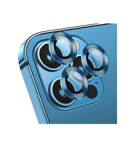 Iphone 14 Pro Max Kamera Koruyucu Lens Mercek Metal Çerçeveli 3lü Set Mavi Blue