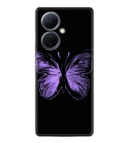 Vivo V29 Lite Kılıf Desenli Silikon Platinium Series Black Butterfly 1879