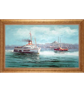 ALTIN ÇERÇEVELİ PASPARTULU TABLO CR253