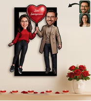 BK Gift Kişiye Özel Sevgili Karikatürlü 3D Ahşap Tablo -26, Fotoğraftan Karikatür, Sevgililer Günü Hediyesi, Ev Hediyesi