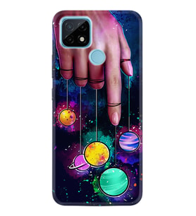 Realme C11 C21 C21Y C25Y C11 2021 Kılıf Desemli Silikon Finger planet 1740
