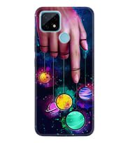 Realme C11 C21 C21Y C25Y C11 2021 Kılıf Desemli Silikon Finger planet 1740