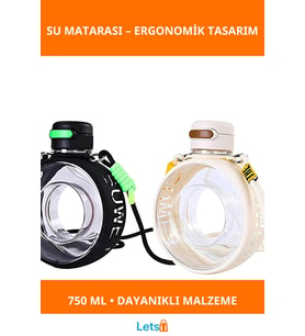 Yuvarlak BPA İçermeyen 750 ml Su Matarası Şık ve Ergonomik