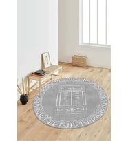 Dijital Baskılı Kaymaz Taban Yıkanabilir Yuvarlak Salon Halısı Koridor Halısı Paspas NDY-SD-559 (Gri)