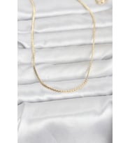 CM 14K Gold Renk Yassı Zincir Model 60 cm Kadın Kolye - TJ-BKO10965