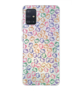 Samsung Galaxy A51 Uyumlu Kapak Hello Kitty Tasarımlı Şeffaf Silikon Kılıf