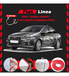 Fiat Linea Oto Araç Kapı Koruma Fitili 5metre Parlak Kırmızı Renk