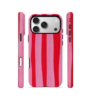 iPhone 17 Pro Max Vorian Çift Katmanlı Kılıf Raspberry Bold Stripe