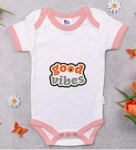 BK Kids Good Vibes Tasarımlı Pembe Bebek Body Zıbın-1