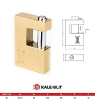 Kale 80 mm prinç kayar milli pimli sarı asma kilit