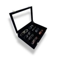 Richbox 8'li Gözlük Kutusu ALCANTARA Siyah