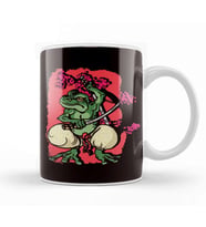 Samurai Frog Kendo Katana Cherry Blossom Tree Sakura Japan Kupa Bardak Porselen