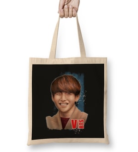 Bts Taehyung 01 Bez Çanta Uzun Saplı