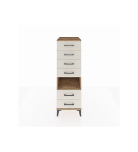 Kronos Dolap Tek Raflı 6 Çekmeceli 44x59x134 Çam-Aytaşı