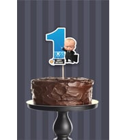 Patron Bebek Boss Baby Teması 1 Yaşında (Bir) Pasta Süsü *Kalın Kağıt