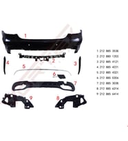 Mercedes W212 Arka Tampon Seti (Amg) 2013 Sonrası Uyumlu