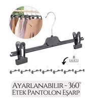 Etek Pantolon Eşarp Kıskaçlı Askı 8 li SET